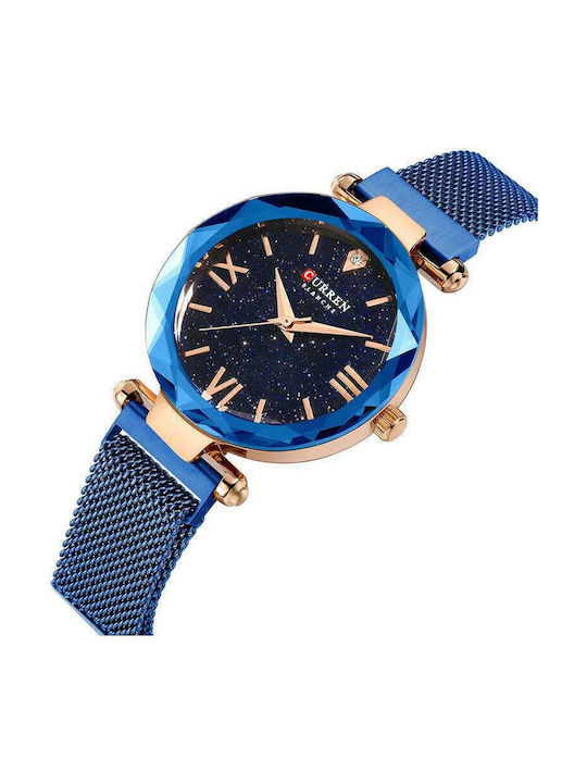 Curren Women's Watch with Blue Metal Bracelet