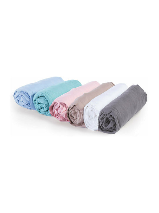 Nef-Nef Homeware Sheet King Size with Elastic 180x200+35cm. Jersey 1018 Pink