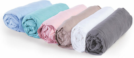 Nef-Nef Homeware Sheet King Size with Elastic 180x200+35cm. Jersey 1018 Pink