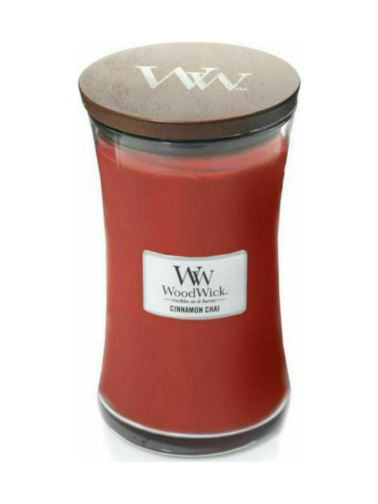 WoodWick Lumânare Aromată Borcan cu Aromă Chai cu scorțișoară Roșu 609.5gr 1buc