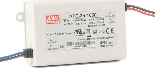Mean Well LED Power Supply IP42 Power 35W with Output Voltage 33V 2pcs