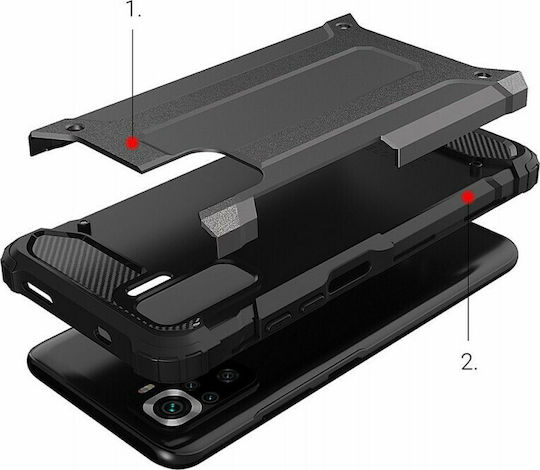 Hurtel Hybrid Armor Back Cover Plastic 2mm Black (Redmi Note 10 / 10s / Poco M5s)