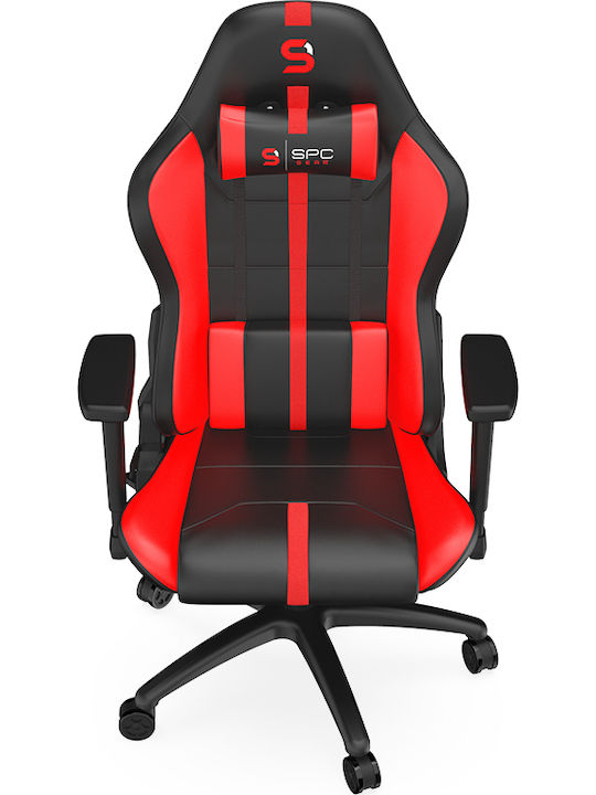 SPC Gear SR400 Gaming Stuhl aus Künstlichem Leder mit Verstellbaren Armlehnen Schwarz/Rot
