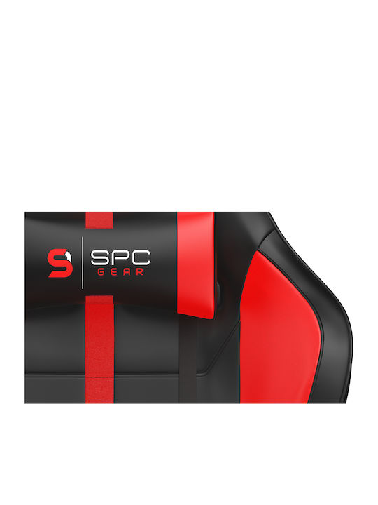 SPC Gear SR400 Gaming Stuhl aus Künstlichem Leder mit Verstellbaren Armlehnen Schwarz/Rot