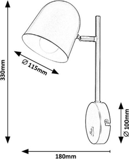 Rabalux Egon Modern Lamp Wall with Socket E14 White 33cm