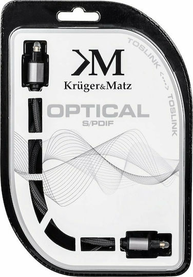 Kruger & Matz Optical Audio Cable TOS male - TOS male Μαύρο 1m (KM0319)