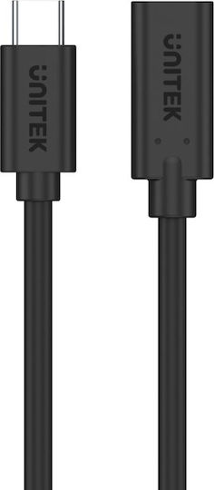 Unitek USB 3.2 Video Cable USB-C Male - USB-C Female 100W PD Black 0.5m