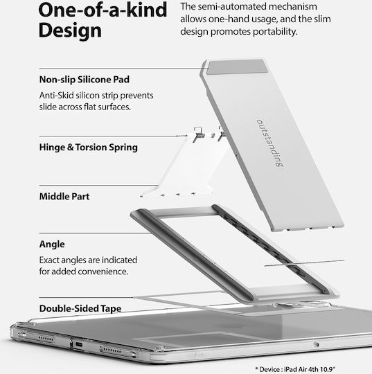 Ringke Fusion Combo Back Cover Stand / Υποδοχή Στυλό Smoke Black - Light Gray (iPad Air 2020)