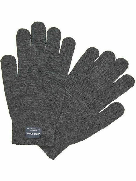 Men's Knitted Touch Gloves Dark Grey Melange