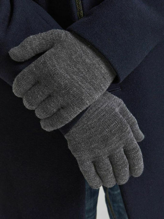 Men's Knitted Touch Gloves Dark Grey Melange