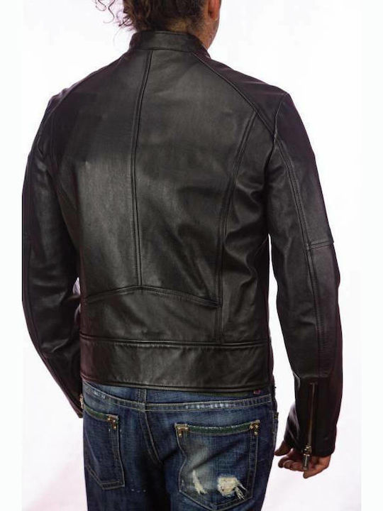 Dsquared2 Men's Winter Leather Biker Jacket Black