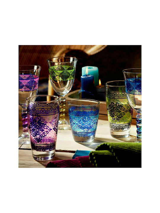 Cerve Charme Set of Glasses Champagne made of Glass Fuxia Stemmed 165ml 3pcs