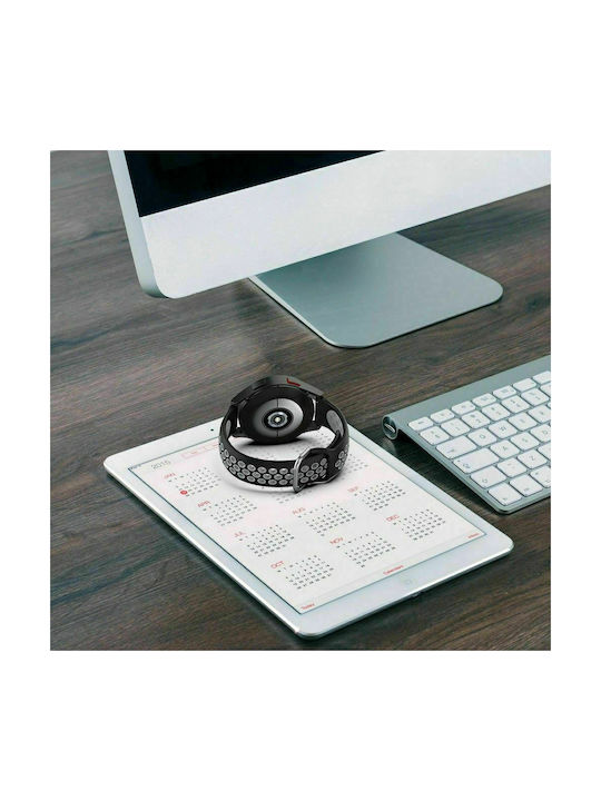 Tech-Protect Λουράκι Σιλικόνης Black / Grey (Galaxy Watch4/5/6/7/FE/4 Classic/6 Classic/5 Pro)