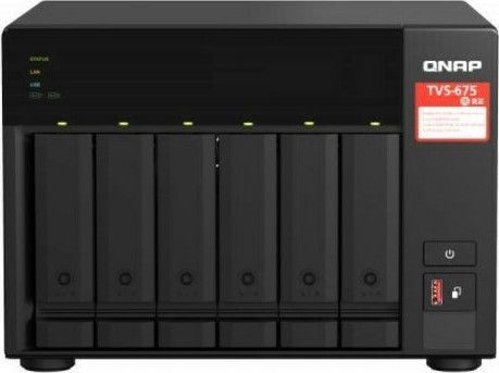 QNap TVS-675-8G NAS Tower με 6 θέσεις για HDD/M.2/SSD και 2 θύρες Ethernet
