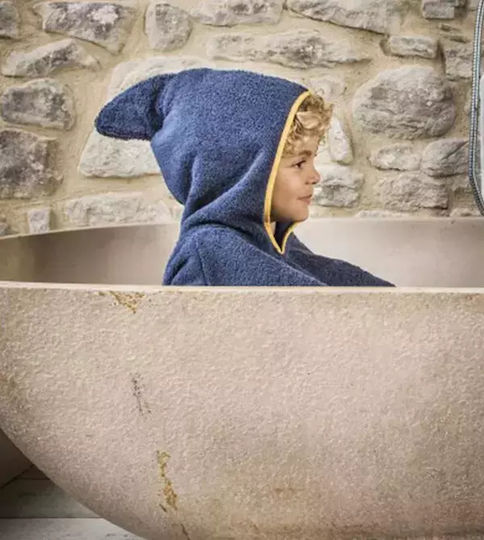 Baby Bites Poncho de plajă pentru copii Rechin Albastru 87 x 71cm.