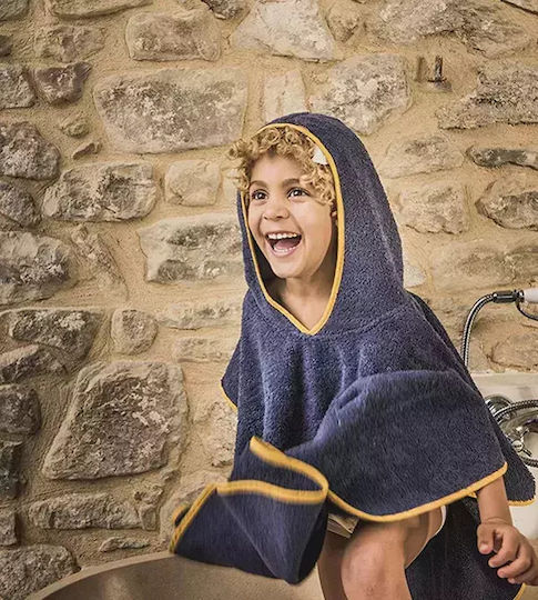 Baby Bites Παιδικό Πόντσο Θαλάσσης Καρχαρίας Μπλε 120 x 71εκ.