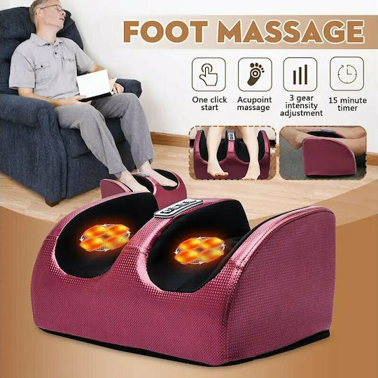 Factory Health Electric Foot Massager Dispozitiv de masaj Shiatsu pentru picioare cu căldură infraroșie Roșie