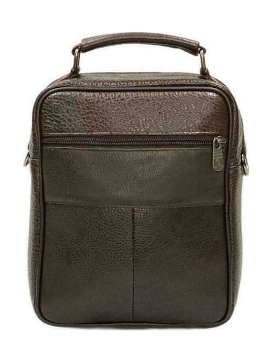 Men's Crossbody Bag Made of Genuine Leather of Excellent Quality in Brown