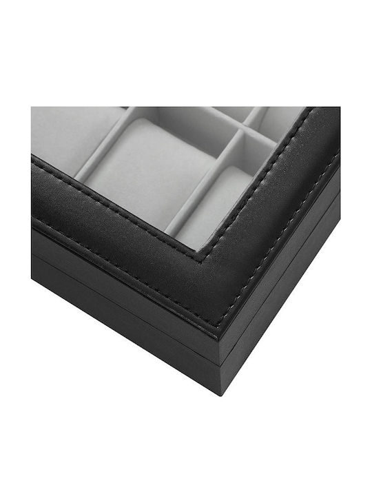Songmics Wooden Case with transparent lid for 12 watches in Black color JWB12BK Songmics Wooden Case with transparent lid for 12 watches in Black color JWB12BK