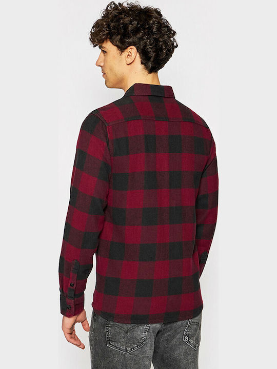 New Sacramento Long-sleeved Flannel Shirt Checked Maroon
