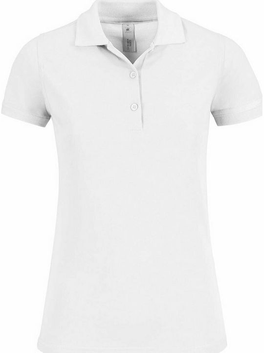 B&C Safran Timeless Women's Short Sleeve Promotional Blouse White