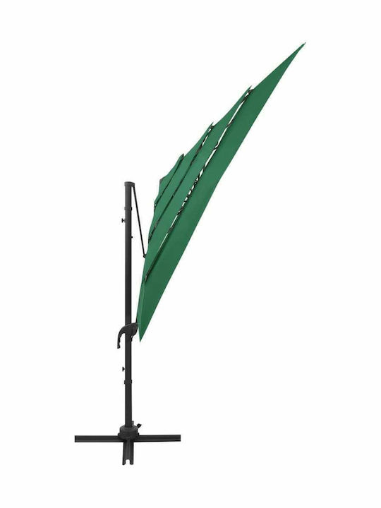 Square Aluminum Garden & Terrace Parasol Green 2.5x2.5m