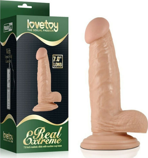 Lovetoy Real Extreme Realistic Dildo with Scrotum & Suction Cup Flesh 18cm