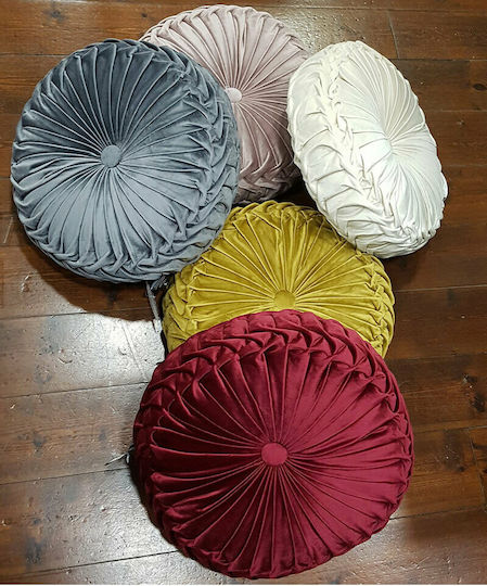 Liolios Home Μαξιλάρι Καναπέ Dutch Velvet από Βελούδο Gold 42x42εκ.