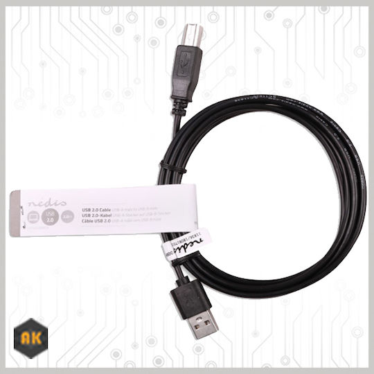 Nedis 2m USB 2.0 Cable A-Male to B-Male (CCGT60100BK20)