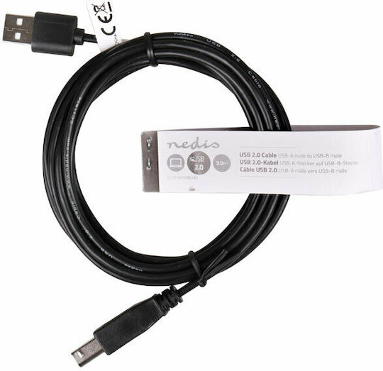 Nedis 3m USB 2.0 Cable A-Male to B-Male (CCGT60100BK30)