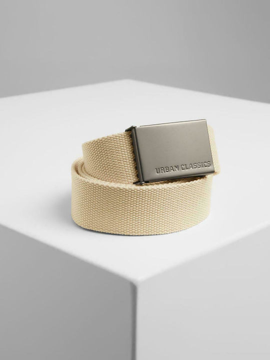 Men's Belt Fabric Webbing Belt Beige