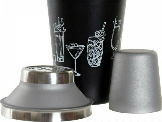 DKD Home Decor Shaker από Ανοξείδωτο Ατσάλι Μαύρο/ Ασημί S3016300