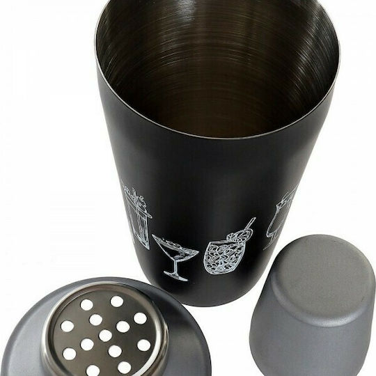 DKD Home Decor Shaker από Ανοξείδωτο Ατσάλι Μαύρο/ Ασημί S3016300