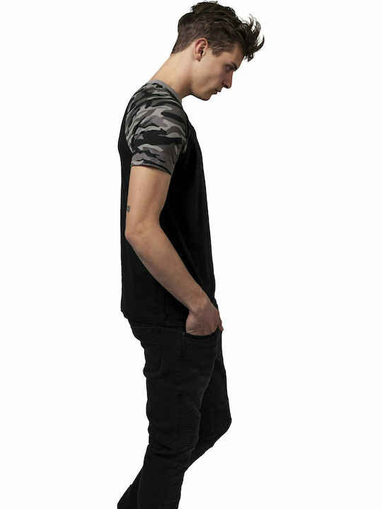 Contrast T-shirt Μαύρο