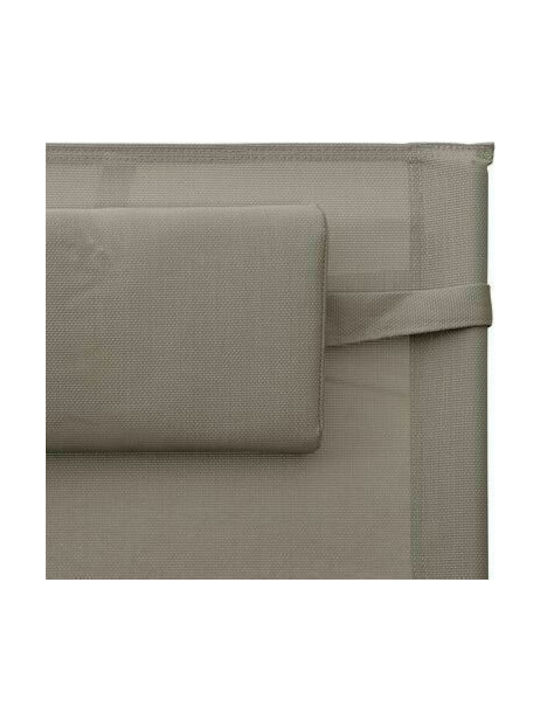 Шезлонг Металик с Плат Textilene Taupe / Grey 149x62x88см.
