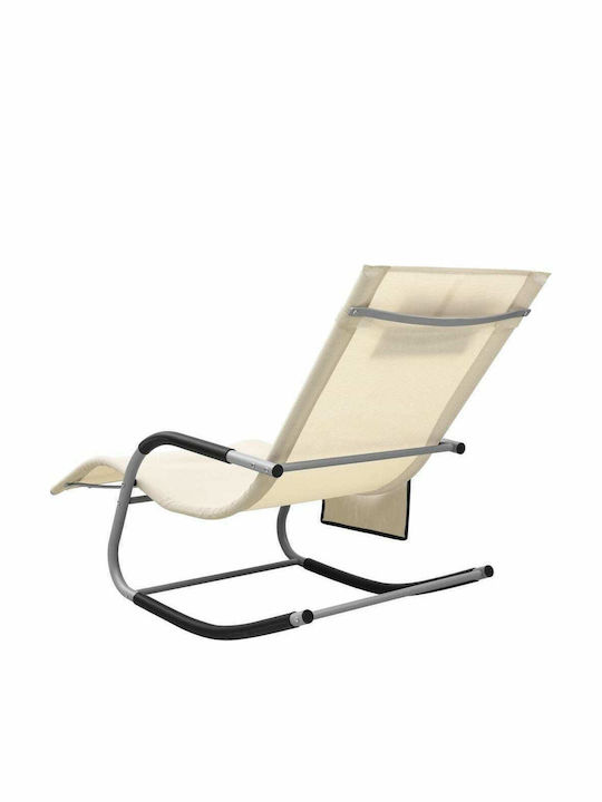 Liegestuhl Metallisch mit Textilene-Stoff Cream / Grey 149x62x88cm.