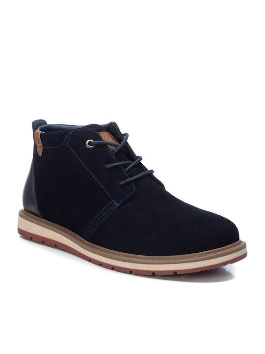 Suede Navy Blue Men's Boots