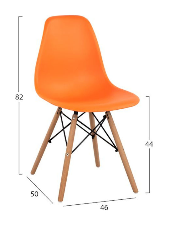 Twist PP Καρέκλα Κουζίνας από Πολυπροπυλένιο Πορτοκαλί 46.5x53x82εκ.