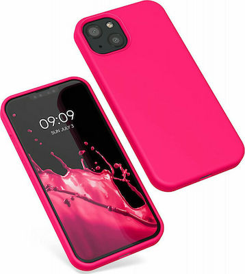 KWmobile Rubberized Umschlag Rückseite Silikon Neon Pink (iPhone 13) 55878.77