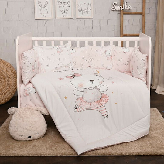 Lorelli Σετ Κούνιας Lily Ballerina Bear Ροζ 4τμχ