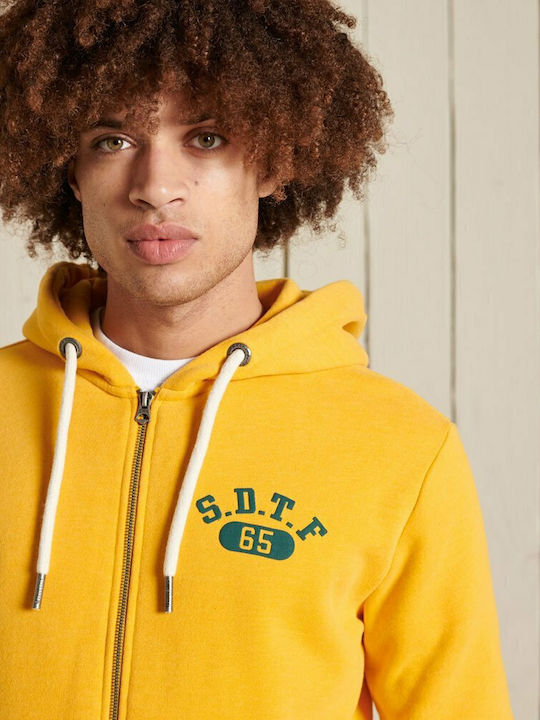 Hanorace Barbati Track & Field Zip Hoodie Geacă Cu Glugă Galbenă
