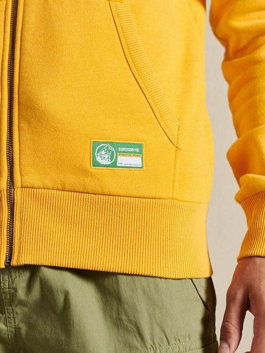 Hanorace Barbati Track & Field Zip Hoodie Geacă Cu Glugă Galbenă