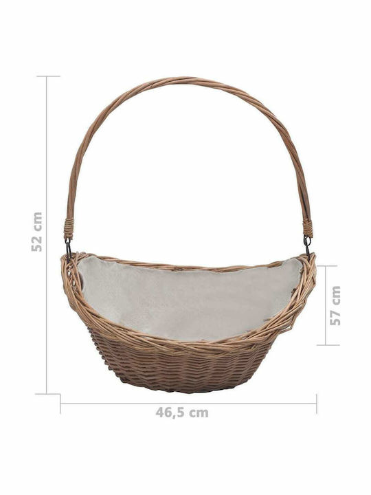 vidaXL Lemn Coș Depozitare lemne 57x46.5x52cm Maro