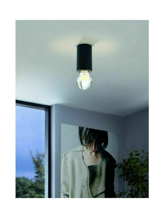 Eglo Saluzzo Single Spot with Socket E27 in Black Color