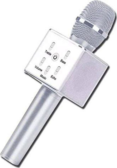 Wireless Karaoke Microphone Q7 Bluetooth in Silver Color