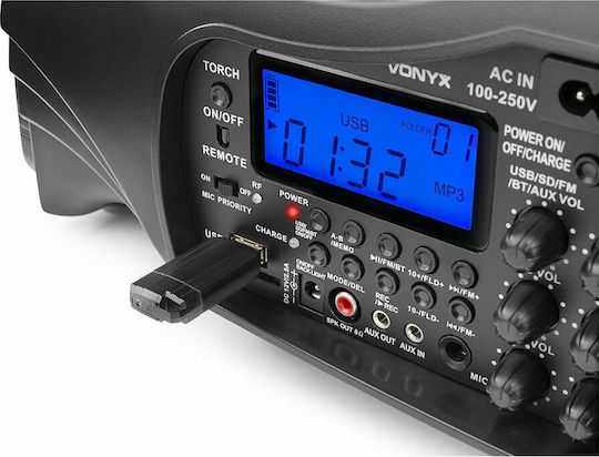 ST016 178.872 Αυτοενισχυόμενο Ηχείο PA 130W με Woofer 6.5" 32x18x21.5εκ.