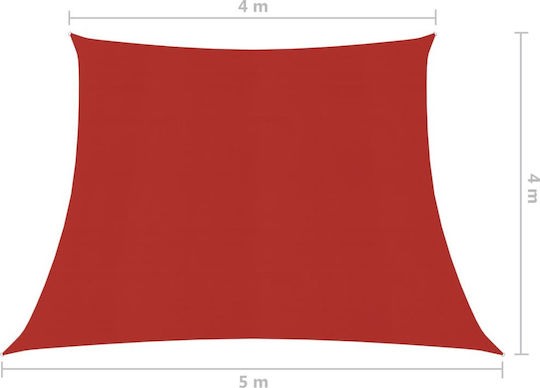 vidaXL Trapezförmig Sonnensegel Rot Mit Hoop 160gr/m² hergestellt aus HDPE 160 g/m²