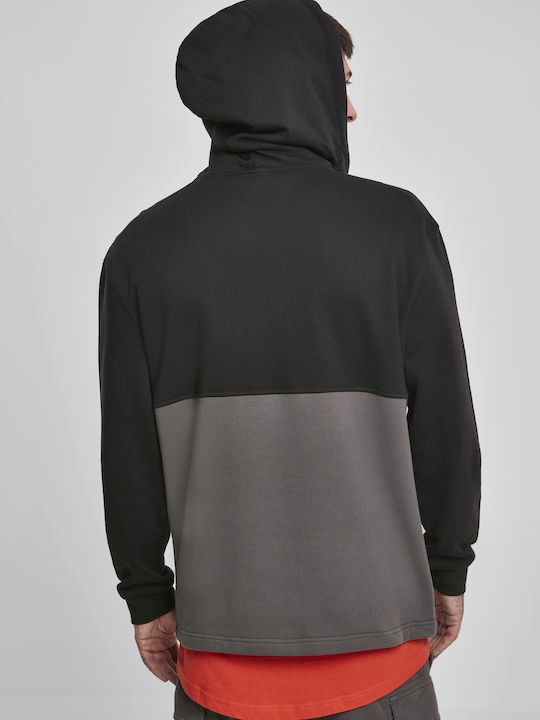 Urban Classics TB3494 Men's Sweatshirt Jacket with Hood and Pockets Black / Darkshadow