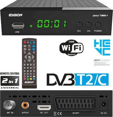 Edision Picco T265+ Ψηφιακός Δέκτης Mpeg-4 Full HD (1080p) με Λειτουργία PVR (Εγγραφή σε USB) Σύνδεσεις SCART / HDMI / USB