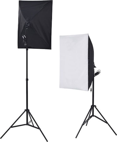 vidaXL Studio-Kit mit Softbox, Schirmen, Hintergrund & Reflektor Beleuchtungssatz Tageslicht 5500K 96W